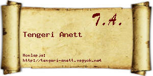 Tengeri Anett névjegykártya